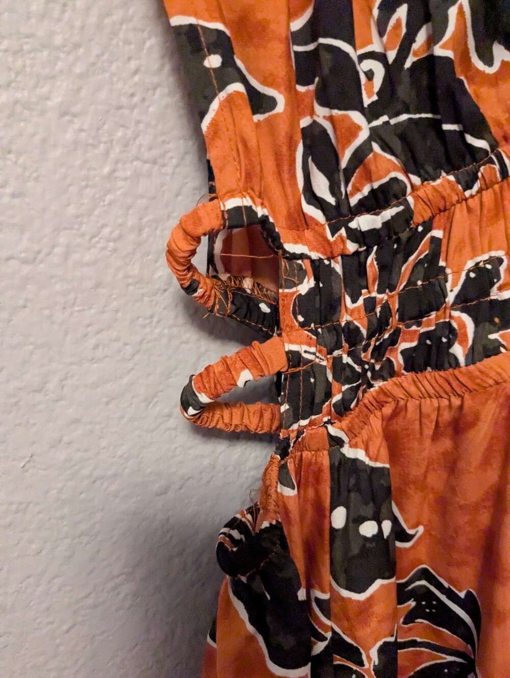 Indulge Rust and Black Floral Deep V Maxi Dress Side Cut Out Sz.XL - Picture 11 of 14